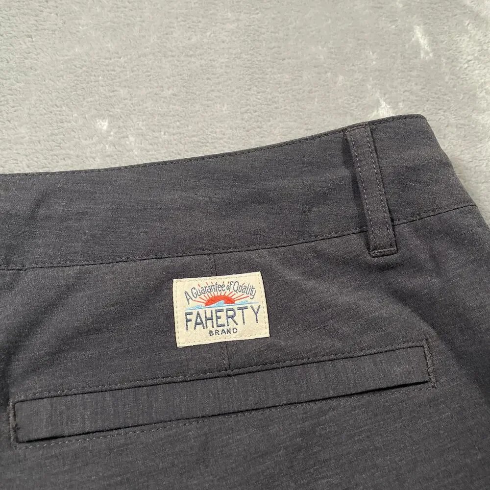 Faherty All Day Shorts Mens 38 Grey Drawstring Smart Casual Basic Everyday